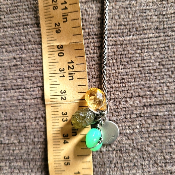 Beth Orduna Sterling Silver with citrine, peridot & chalcedonay cluster necklace - Picture 5 of 9